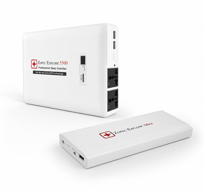Zopec Explore 5500 AC and Explore Mini DC portable CPAP batteries